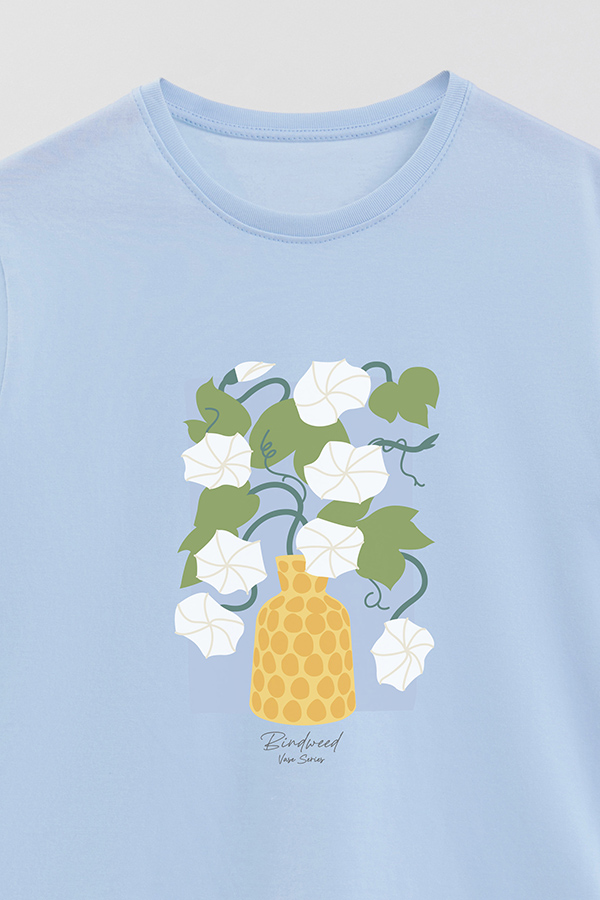 REMERA BASICA ESTAMPADA FLORAL MAGNOLIA BINDWEED