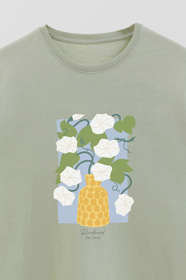 REMERA BASICA ESTAMPADA FLORAL MAGNOLIA BINDWEED