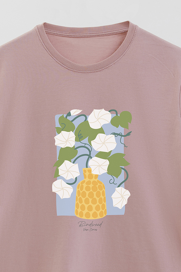 REMERA BASICA ESTAMPADA FLORAL MAGNOLIA BINDWEED