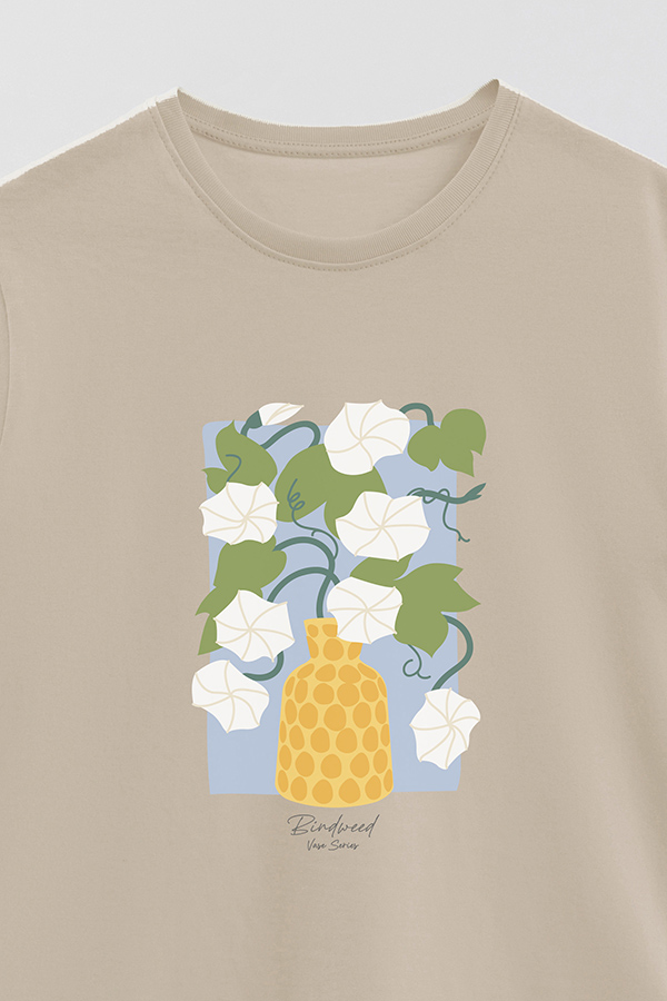 REMERA BASICA ESTAMPADA FLORAL MAGNOLIA BINDWEED
