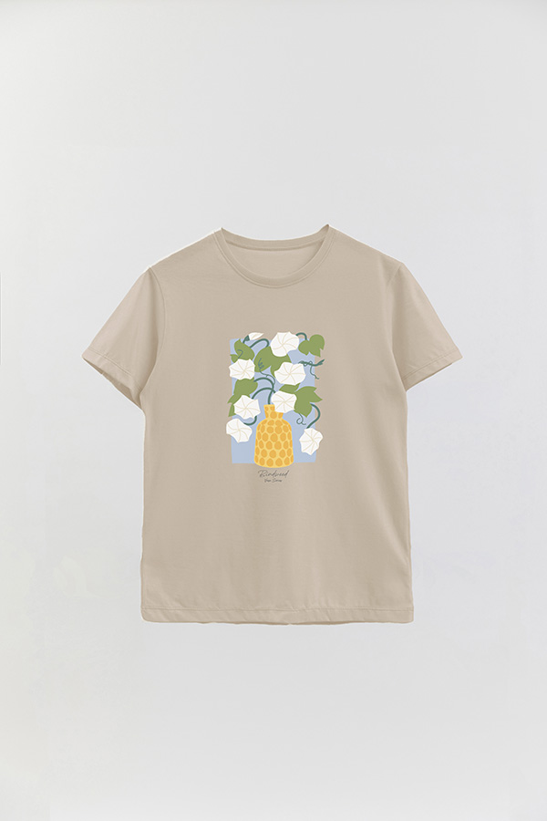 REMERA BASICA ESTAMPADA FLORAL MAGNOLIA BINDWEED