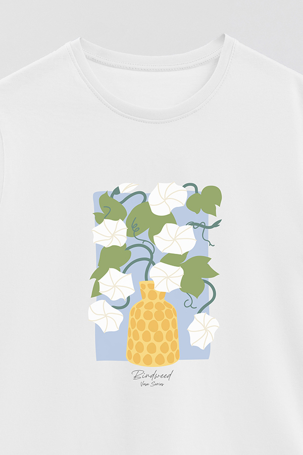 REMERA BASICA ESTAMPADA FLORAL MAGNOLIA BINDWEED