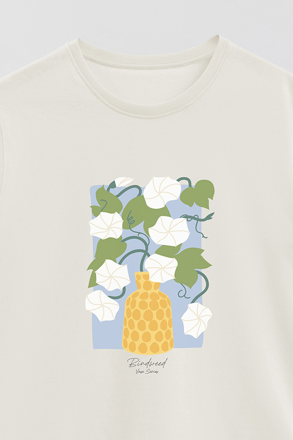 REMERA BASICA ESTAMPADA FLORAL MAGNOLIA BINDWEED
