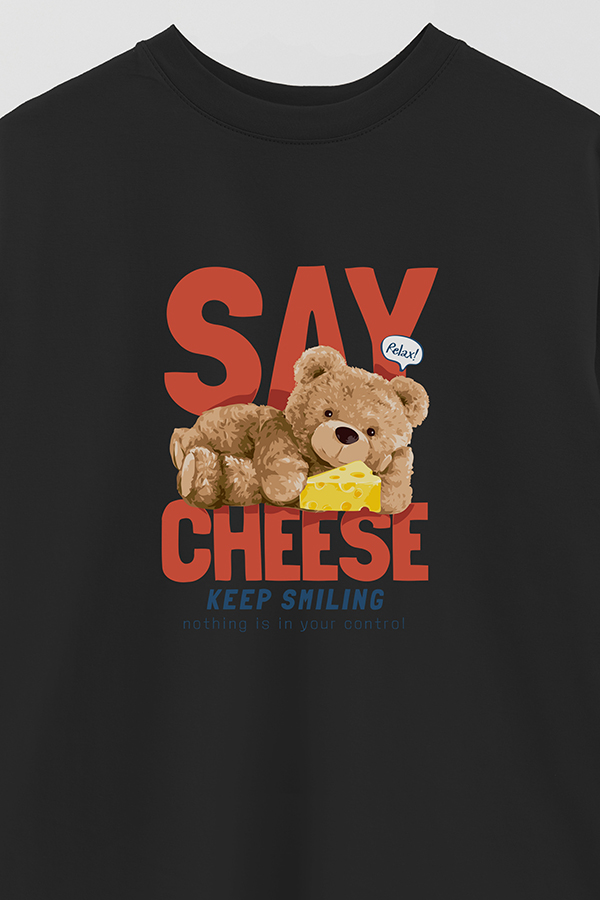 REMERA OVER ESTAMPADA UNISEX SAY CHEESE 2