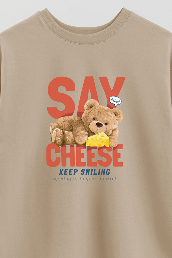 REMERA OVER ESTAMPADA UNISEX SAY CHEESE 2