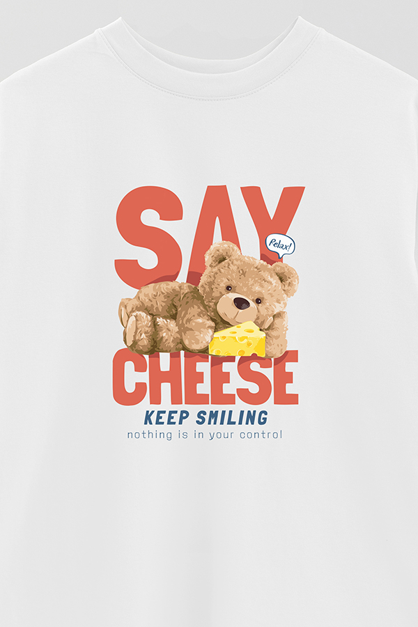 REMERA OVER ESTAMPADA UNISEX SAY CHEESE 2