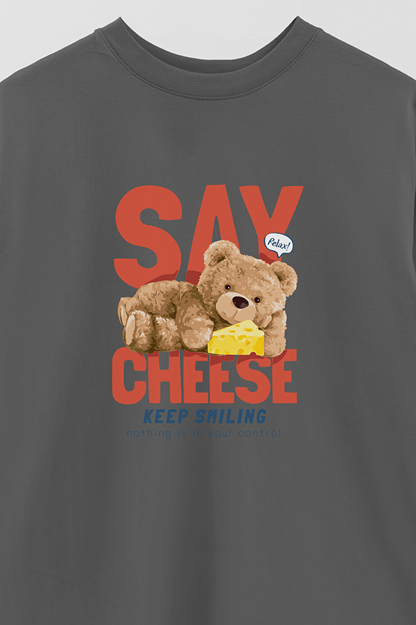 REMERA OVER ESTAMPADA UNISEX SAY CHEESE 2