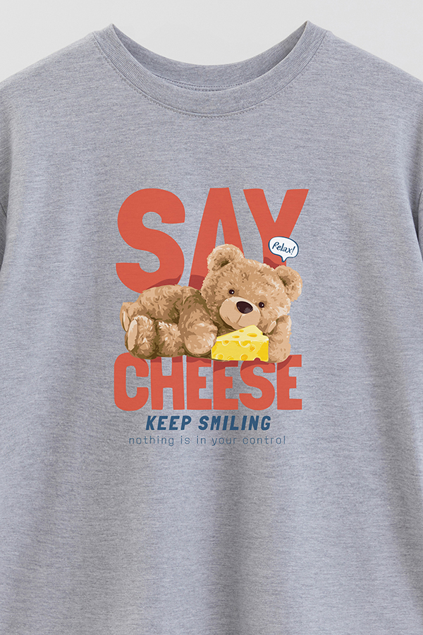 REMERA OVER ESTAMPADA UNISEX SAY CHEESE 2