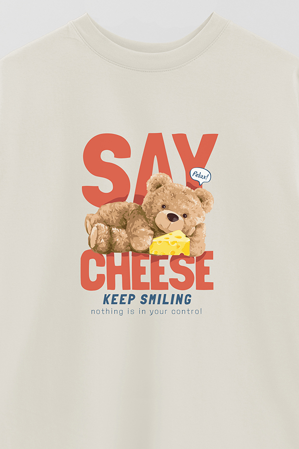 REMERA OVER ESTAMPADA UNISEX SAY CHEESE 2