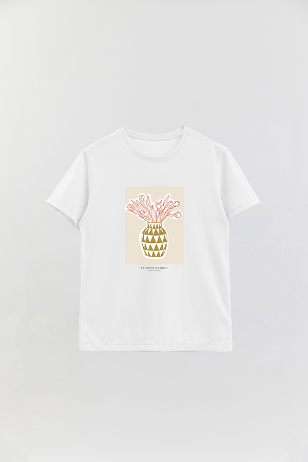 REMERA BASICA ESTAMPADA BOTANICAL MUSTARD 2