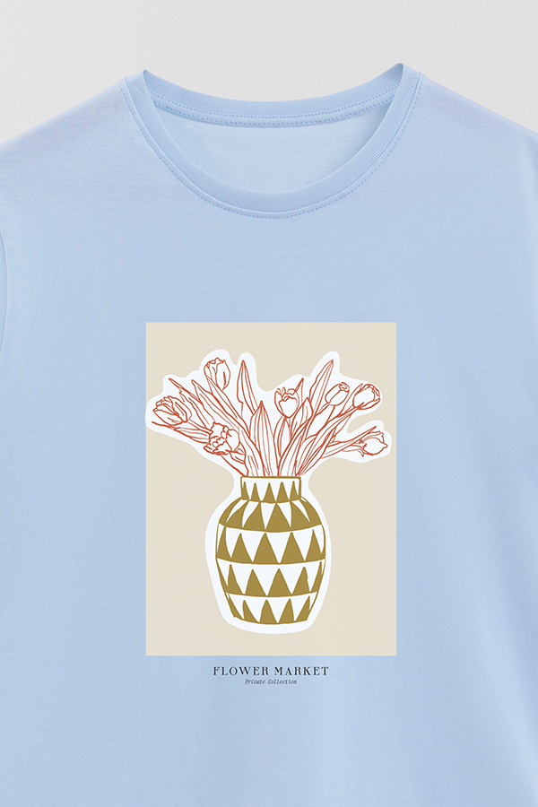 REMERA BASICA ESTAMPADA BOTANICAL MUSTARD 2