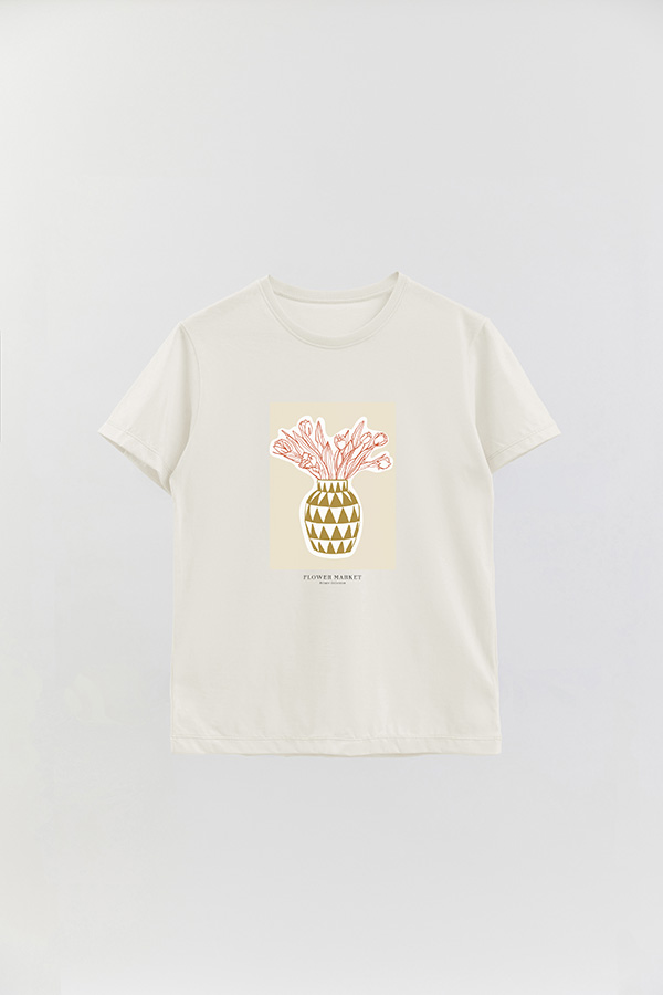 REMERA BASICA ESTAMPADA BOTANICAL MUSTARD 2