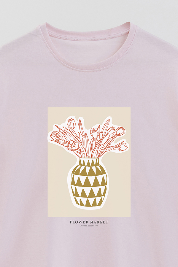 REMERA BASICA ESTAMPADA BOTANICAL MUSTARD 2