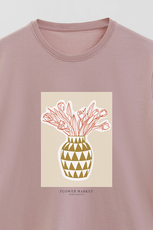 REMERA BASICA ESTAMPADA BOTANICAL MUSTARD 2