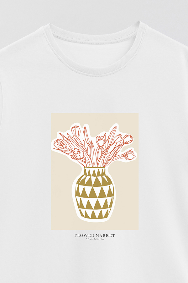 REMERA BASICA ESTAMPADA BOTANICAL MUSTARD 2