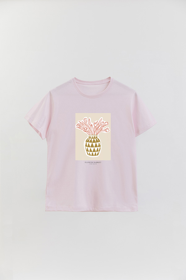REMERA BASICA ESTAMPADA BOTANICAL MUSTARD 2