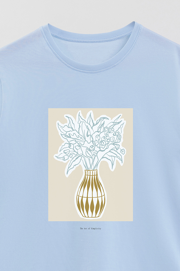 REMERA BASICA ESTAMPADA BOTANICAL MUSTARD