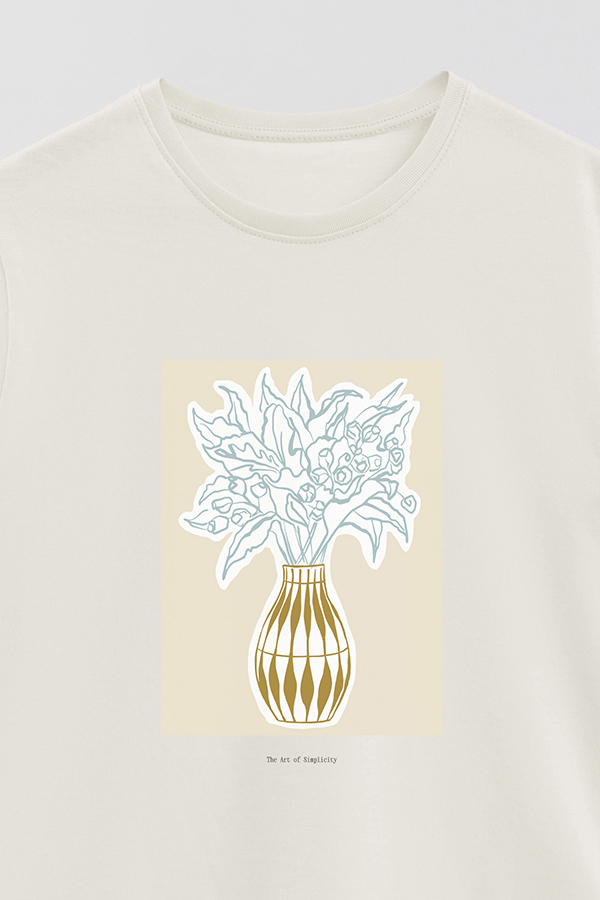REMERA BASICA ESTAMPADA BOTANICAL MUSTARD
