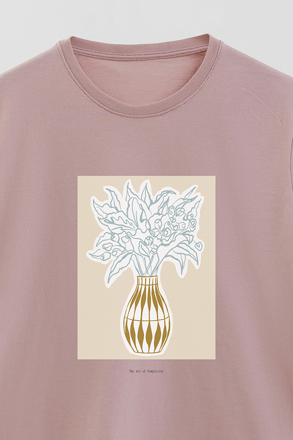 REMERA BASICA ESTAMPADA BOTANICAL MUSTARD