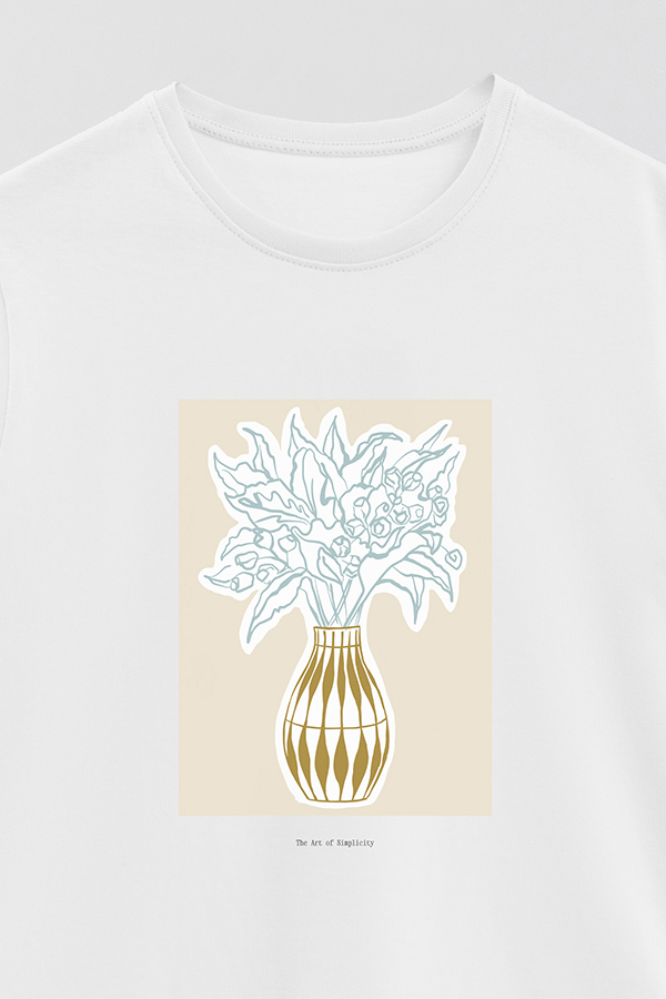 REMERA BASICA ESTAMPADA BOTANICAL MUSTARD
