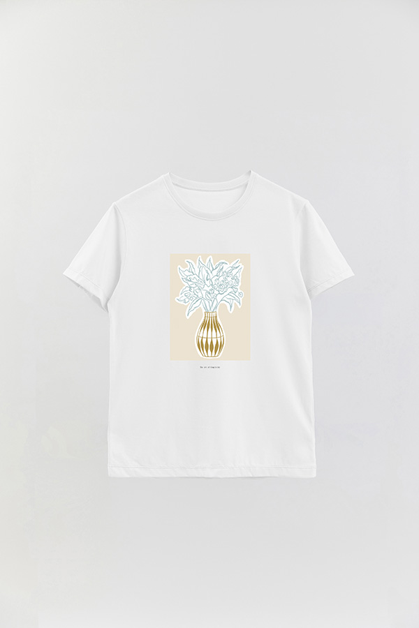 REMERA BASICA ESTAMPADA BOTANICAL MUSTARD