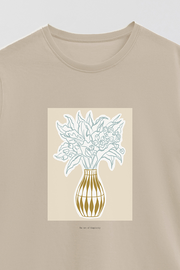 REMERA BASICA ESTAMPADA BOTANICAL MUSTARD