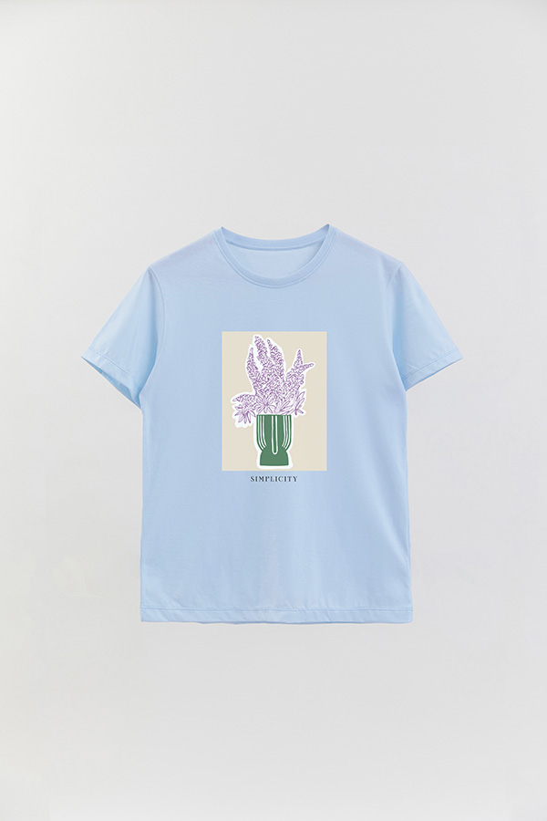 REMERA BASICA ESTAMPADA BOTANICAL GREEN 2