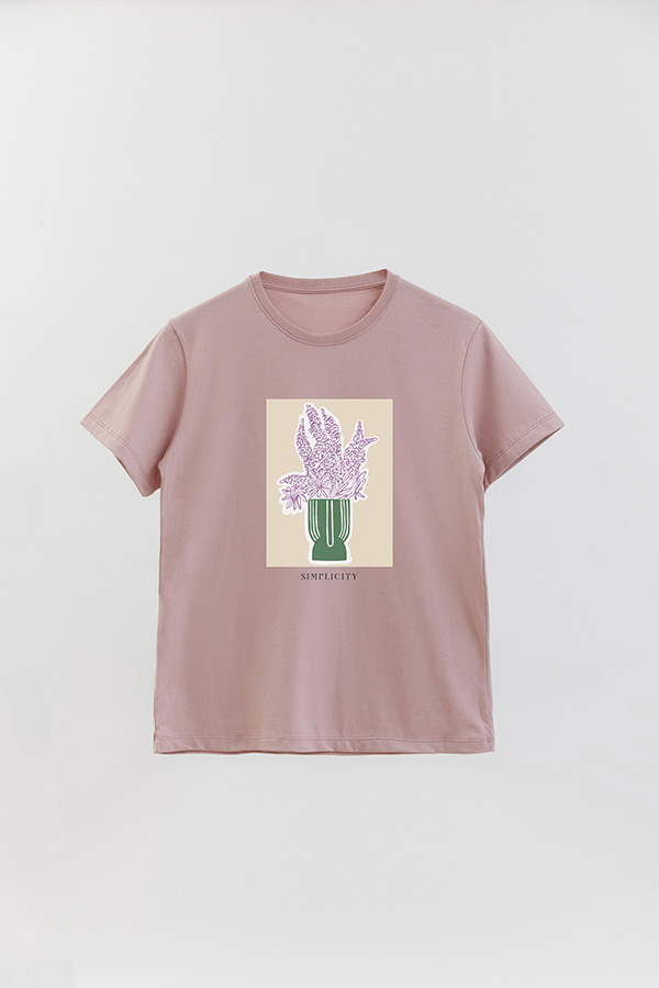 REMERA BASICA ESTAMPADA BOTANICAL GREEN 2