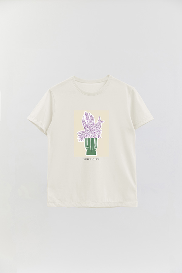 REMERA BASICA ESTAMPADA BOTANICAL GREEN 2