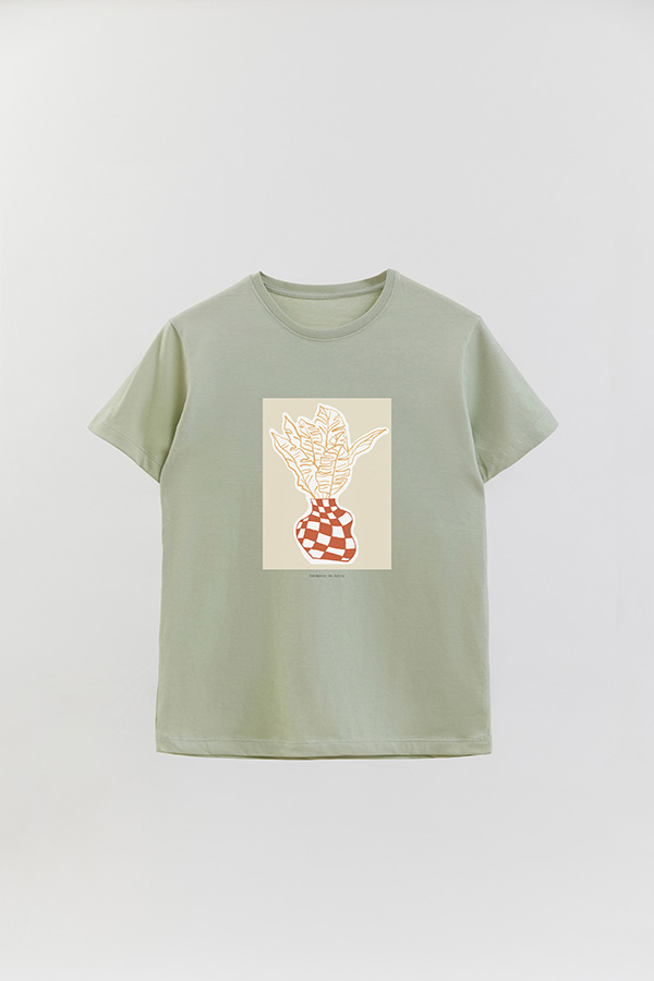 REMERA BASICA ESTAMPADA BOTANICAL BRICK
