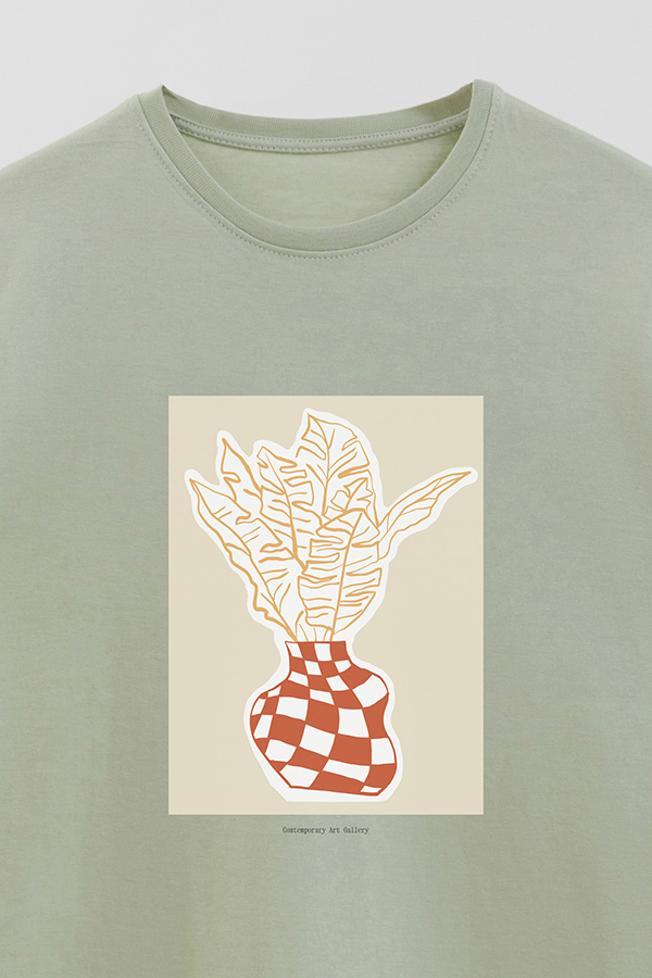 REMERA BASICA ESTAMPADA BOTANICAL BRICK