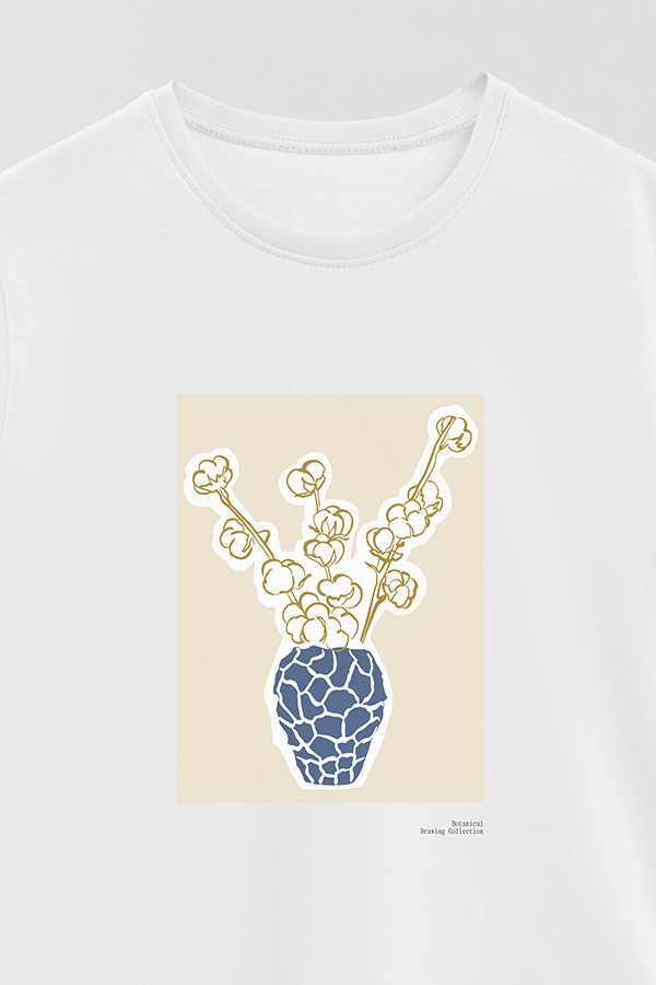 REMERA BASICA ESTAMPADA BOTANICAL BLUE 2