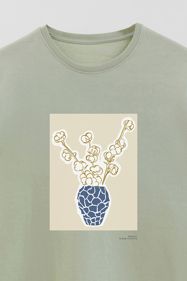 REMERA BASICA ESTAMPADA BOTANICAL BLUE 2