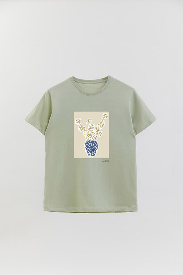 REMERA BASICA ESTAMPADA BOTANICAL BLUE 2