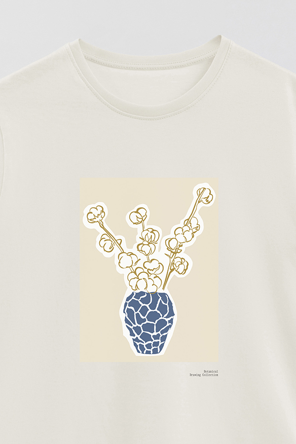 REMERA BASICA ESTAMPADA BOTANICAL BLUE 2