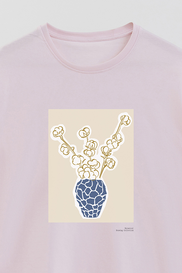 REMERA BASICA ESTAMPADA BOTANICAL BLUE 2
