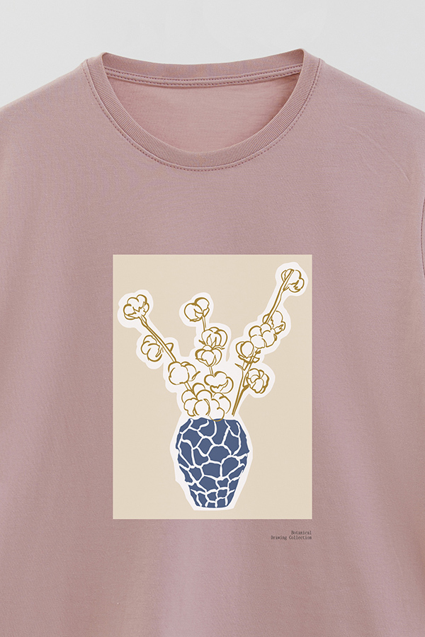 REMERA BASICA ESTAMPADA BOTANICAL BLUE 2
