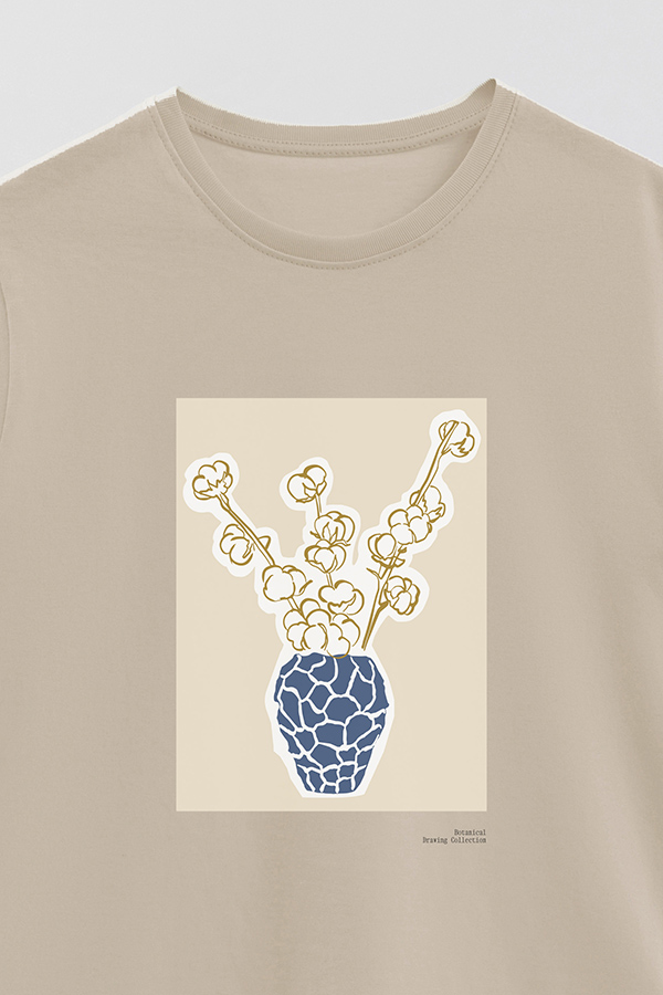 REMERA BASICA ESTAMPADA BOTANICAL BLUE 2
