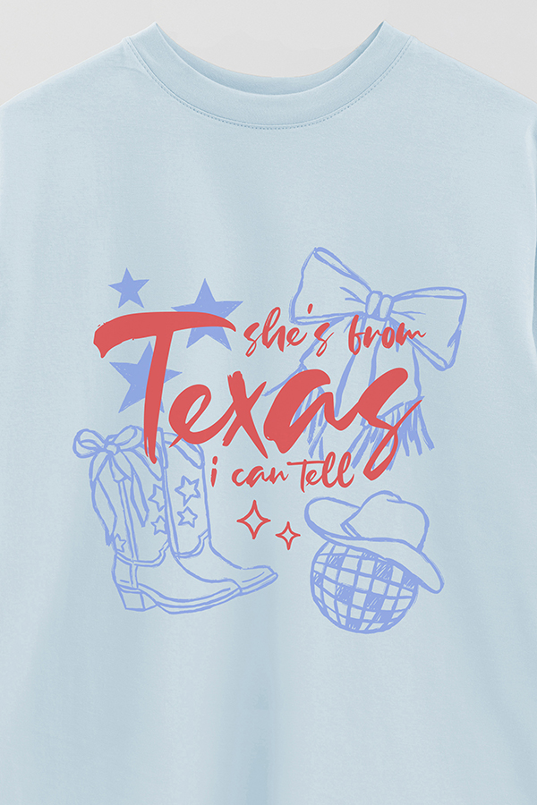 REMERA OVER ESTAMPADA WT SHE'S FROM TEXAS