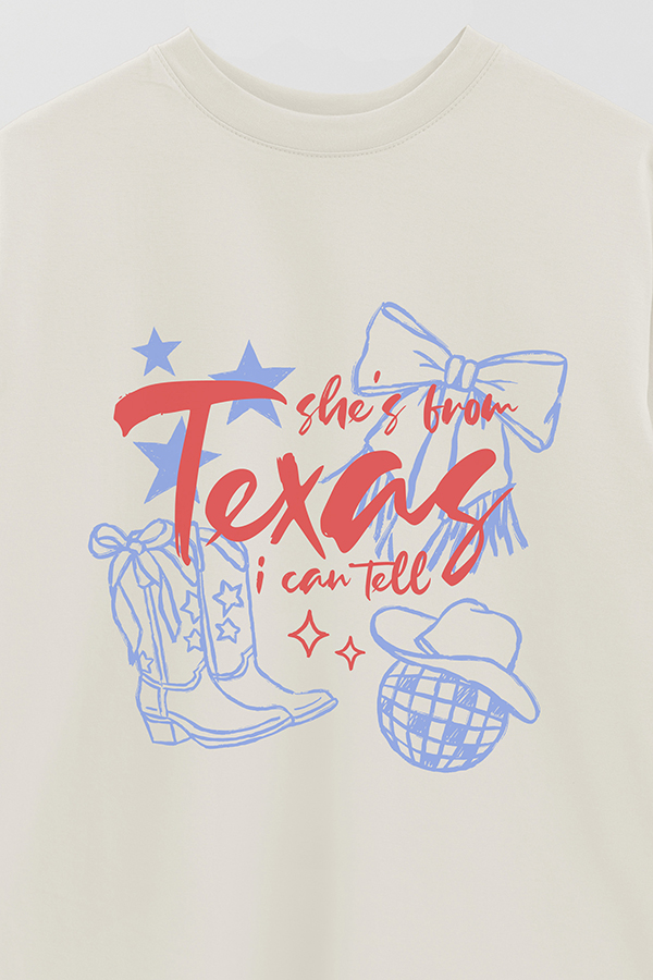 REMERA OVER ESTAMPADA WT SHE'S FROM TEXAS