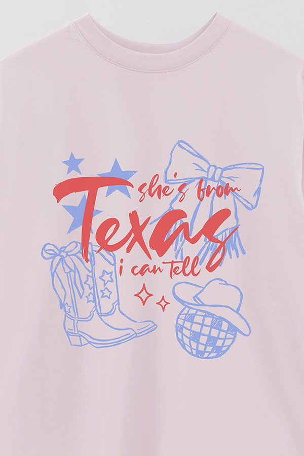 REMERA OVER ESTAMPADA WT SHE'S FROM TEXAS