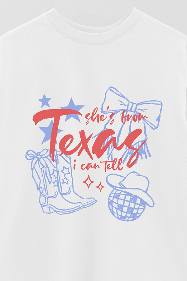 REMERA OVER ESTAMPADA WT SHE'S FROM TEXAS