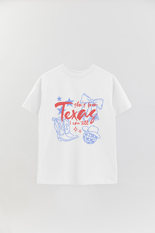 REMERA OVER ESTAMPADA WT SHE'S FROM TEXAS