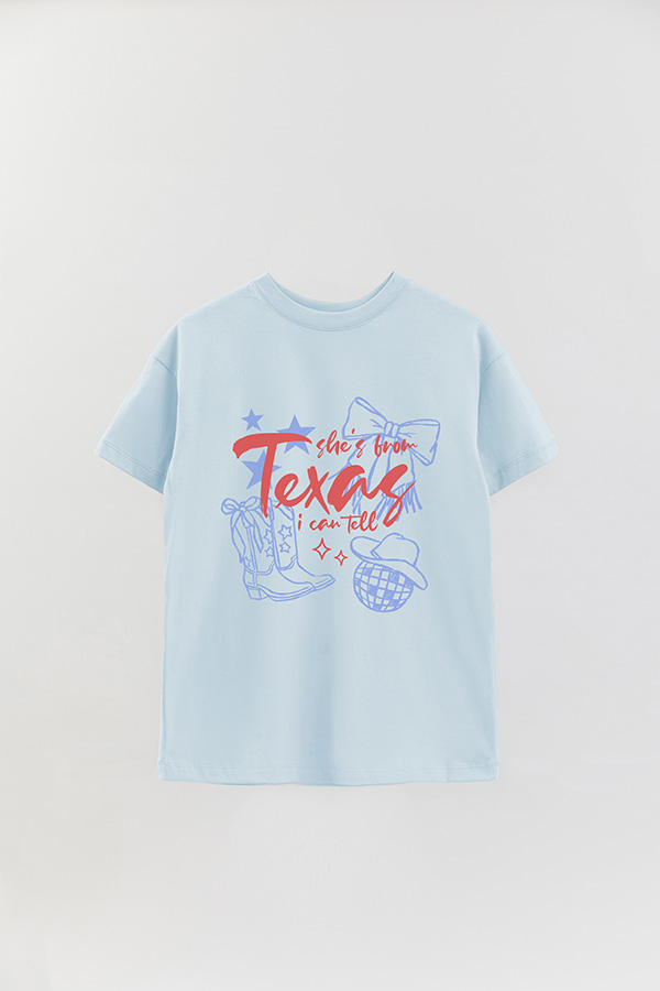 REMERA OVER ESTAMPADA WT SHE'S FROM TEXAS