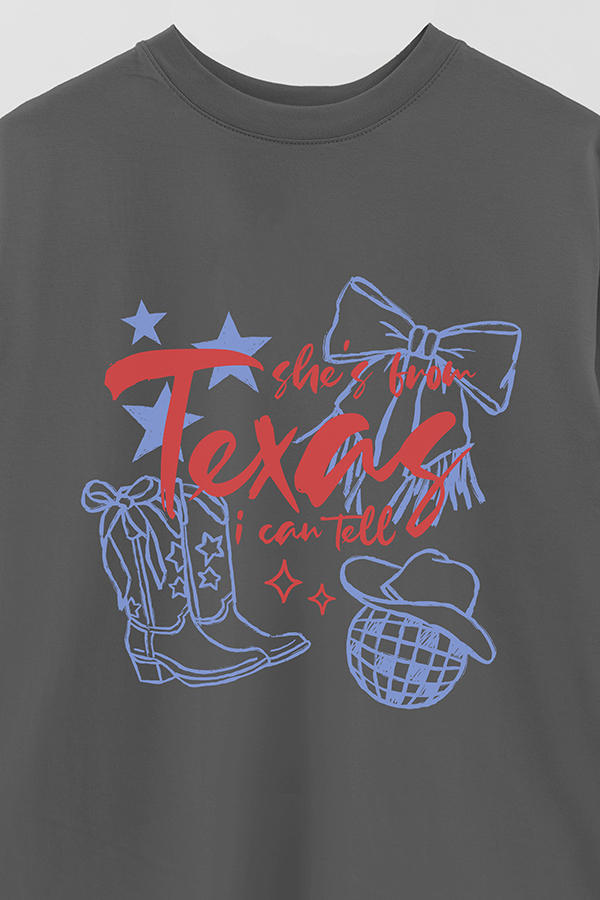 REMERA OVER ESTAMPADA WT SHE'S FROM TEXAS
