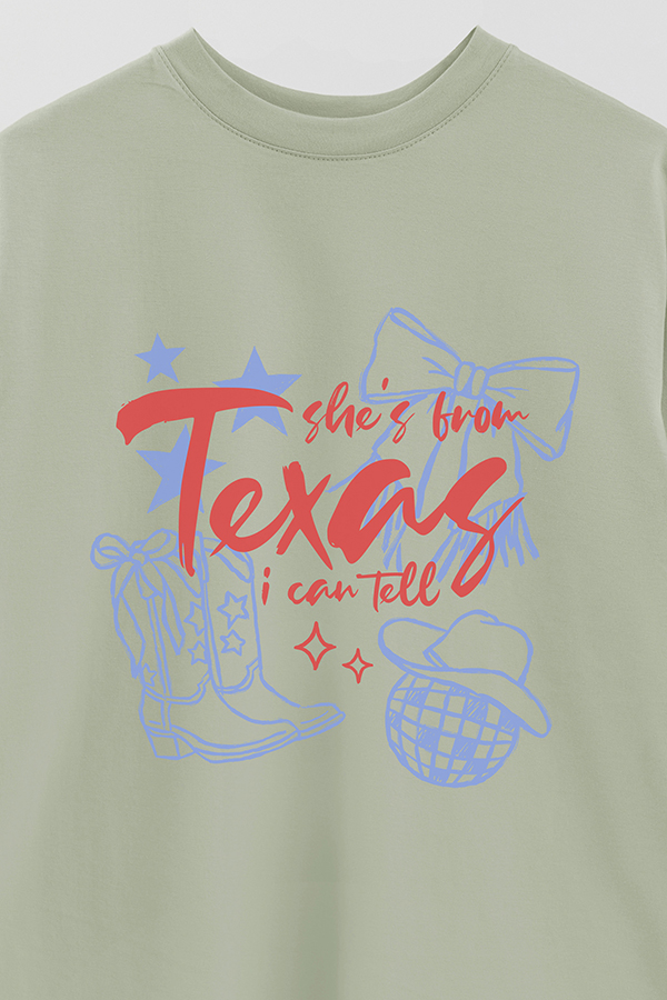 REMERA OVER ESTAMPADA WT SHE'S FROM TEXAS
