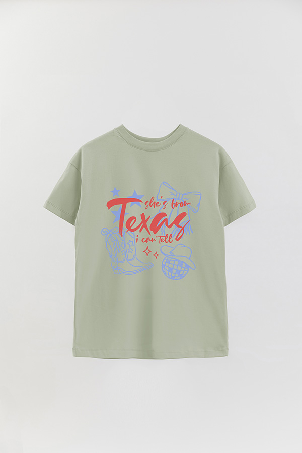 REMERA OVER ESTAMPADA WT SHE'S FROM TEXAS