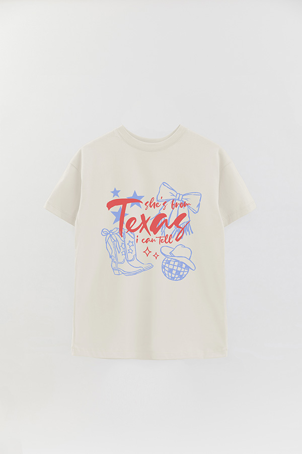 REMERA OVER ESTAMPADA WT SHE'S FROM TEXAS