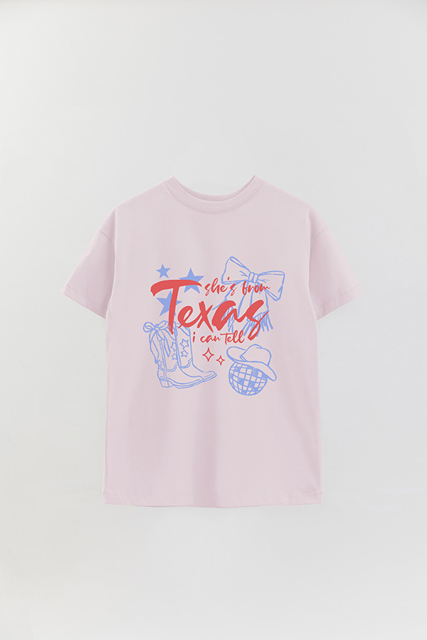 REMERA OVER ESTAMPADA WT SHE'S FROM TEXAS