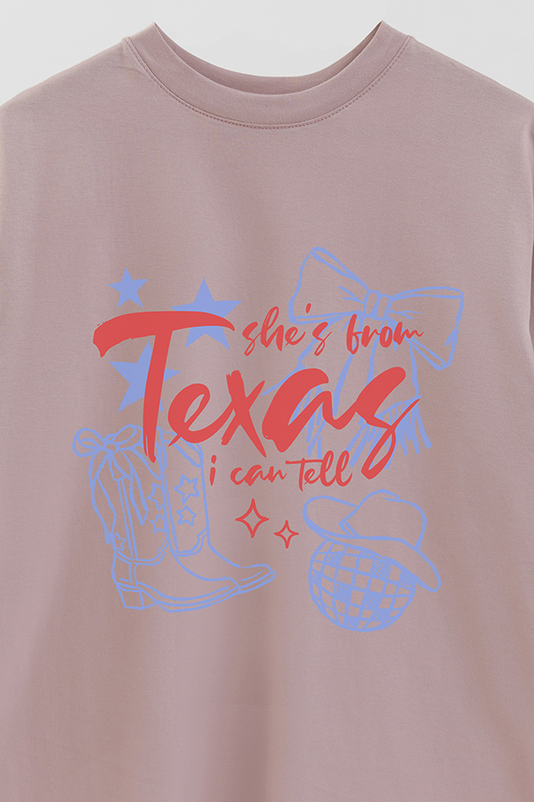 REMERA OVER ESTAMPADA WT SHE'S FROM TEXAS
